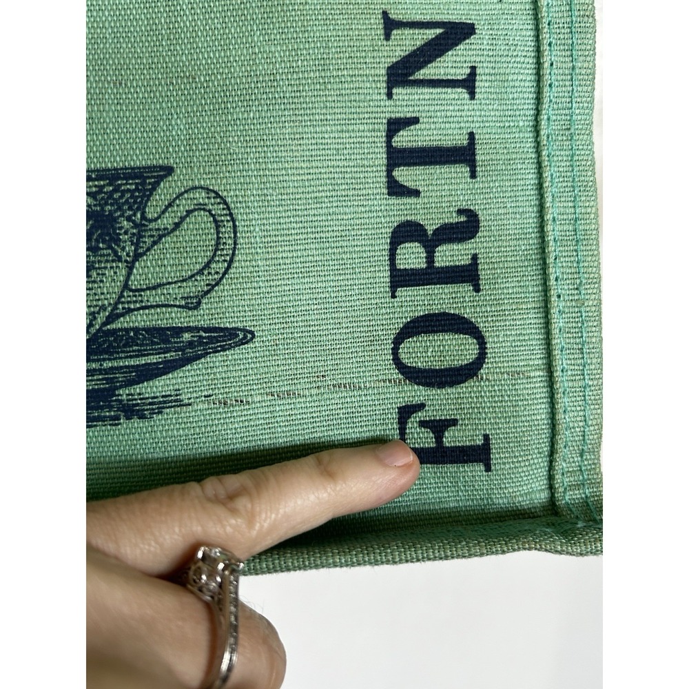 Fortnum & Mason London UK Tea Pot Bag for Life Teal Shopping Tote Bag - Picture 7 of 11